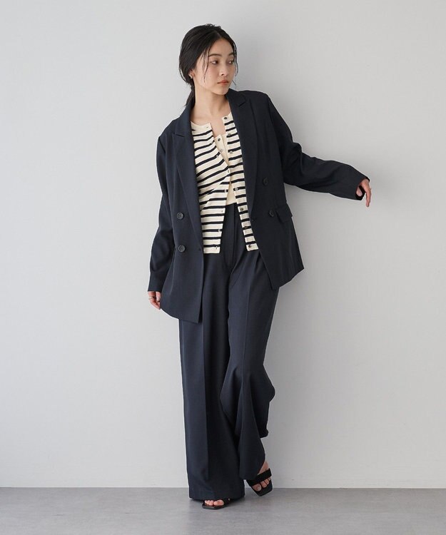 YECCA VECCA ロングテーラードジャケット Navy