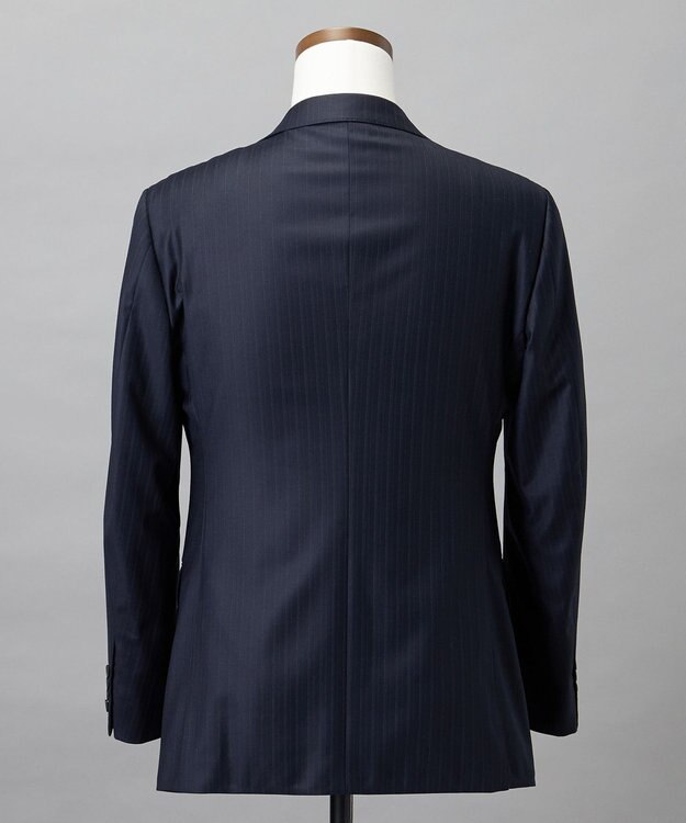 GOTAIRIKU シワになりにくい【御幸毛織/みゆきけおり】Superio160 スーツ_ネイビーストライプ ネイビー系1