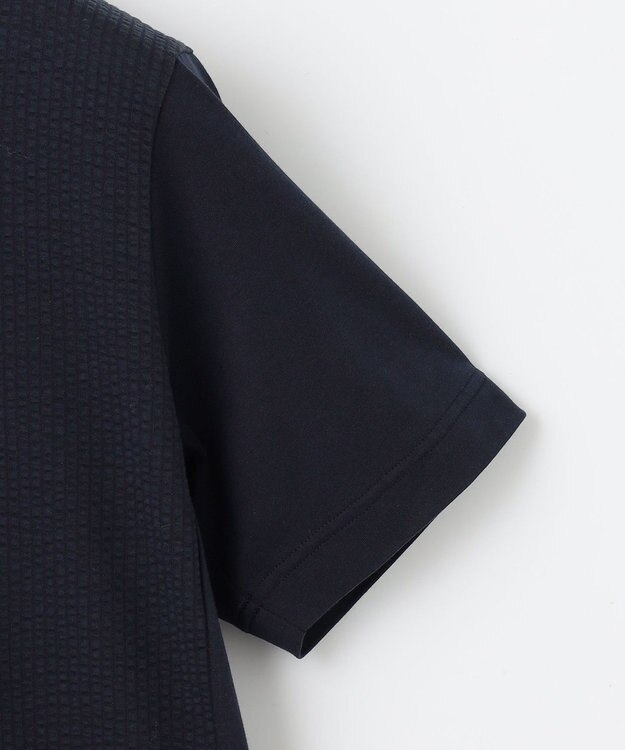 JOSEPH ABBOUD 【キングサイズ・オリジナルオーガニックコットン使用】JOE COTTONサッカークルーネックシャツ ネイビー系