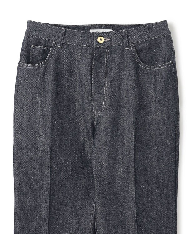 BEIGE， 【洗える】CUPHEA / センタープレス入りフレアパンツ Indigo