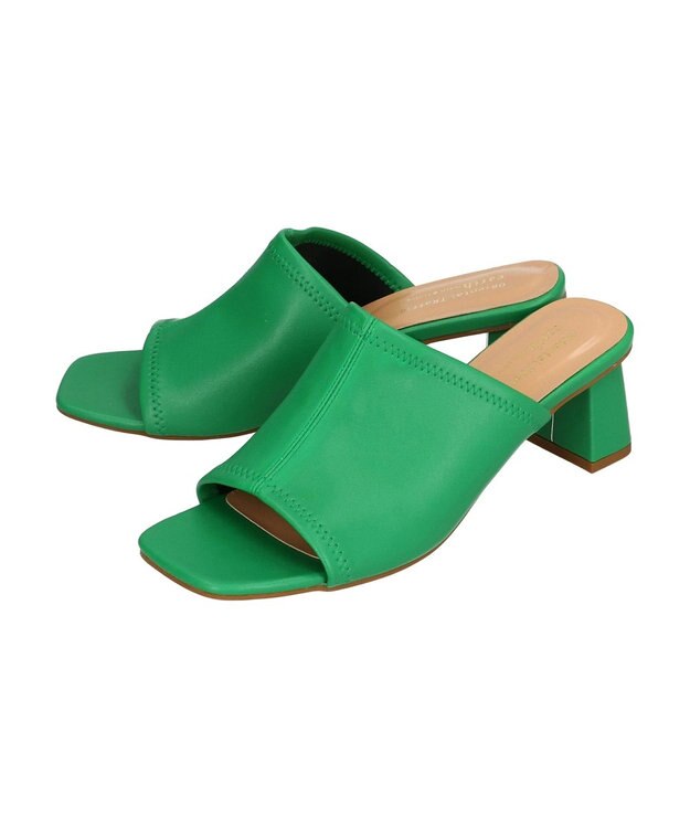 earth music&ecology ＯＲｉｅｎｔａｌＴＲａｆｆｉｃ　ストレッチミュールサンダル Green