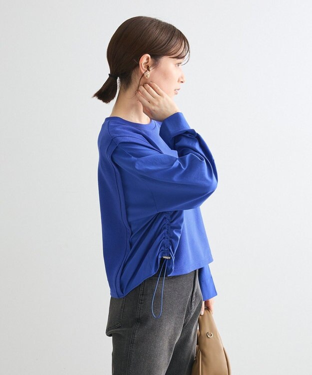 Green Parks リップルドッキングシャーリングプルオーバー Blue