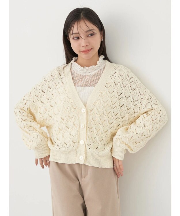 earth music&ecology レースドッキングプルオーバー Off White