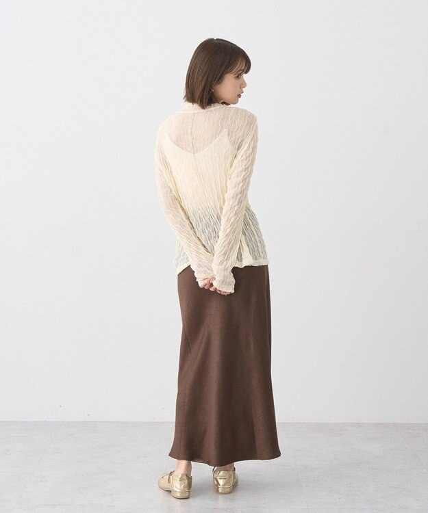earth music&ecology ストレッチサテンスカート Brown