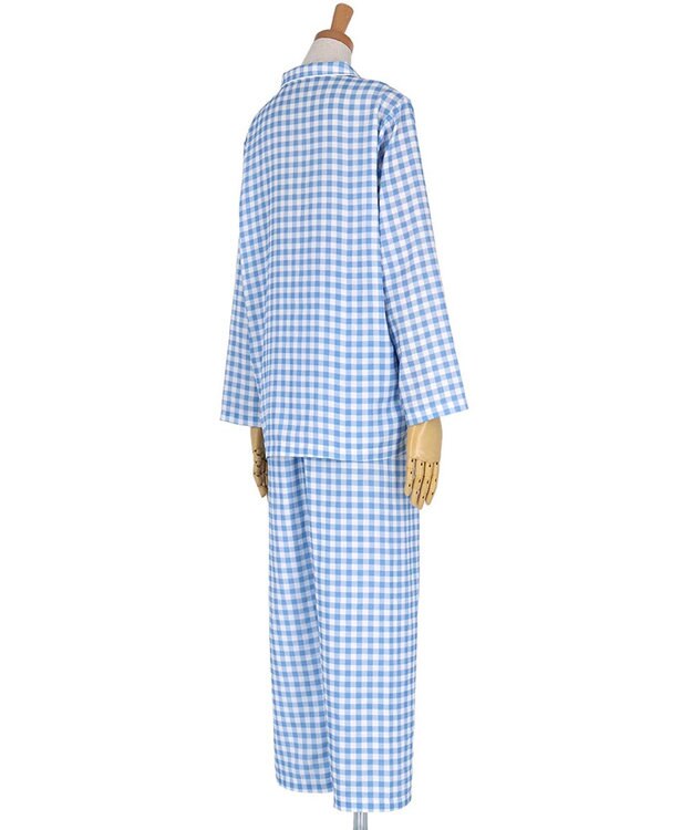 Wing パジャマ 綿100%(本体) 3Lまで対応 大きいサイズ 長袖 長ズボン レディース EP1003 ウイング／ワコール ブルー