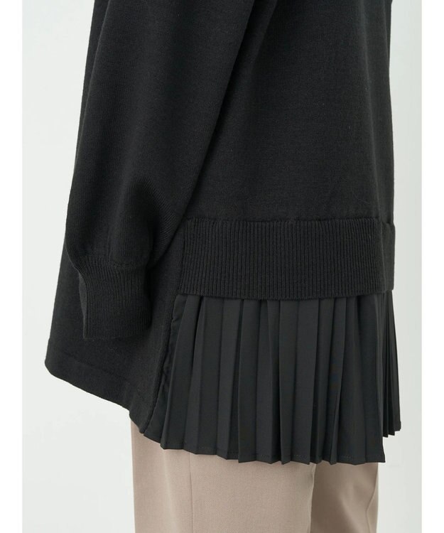 earth music&ecology バックヘムプリーツチュニック Black