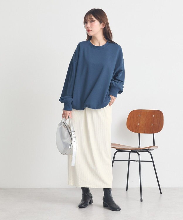 earth music&ecology コーデュロイナロースカート Ivory