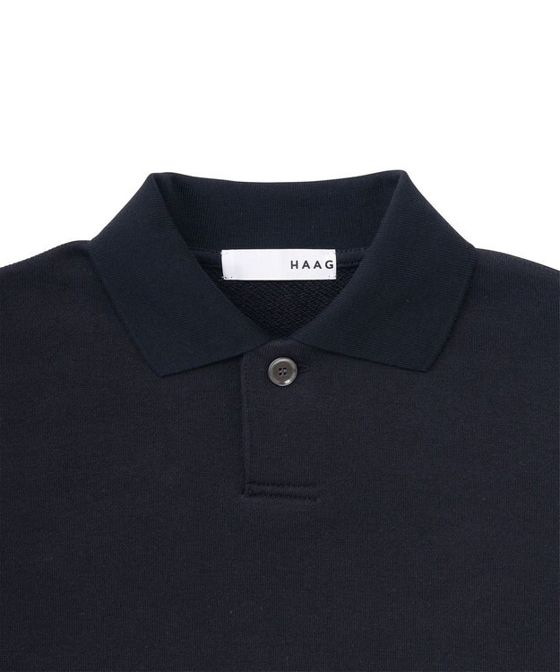 HAAG スマイルコットン HALF SLEEVE SWEAT POLO SHIRTS ポロシャツ ブラック