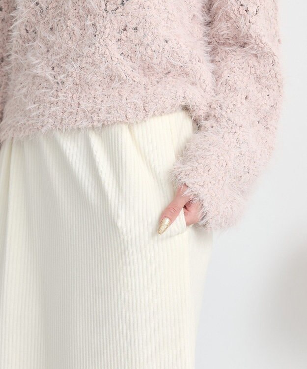 earth music&ecology コーデュロイナロースカート Ivory