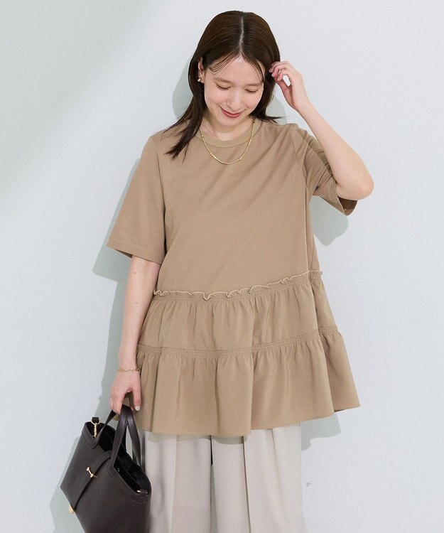 Green Parks 裾ドッキングプルオーバー Beige