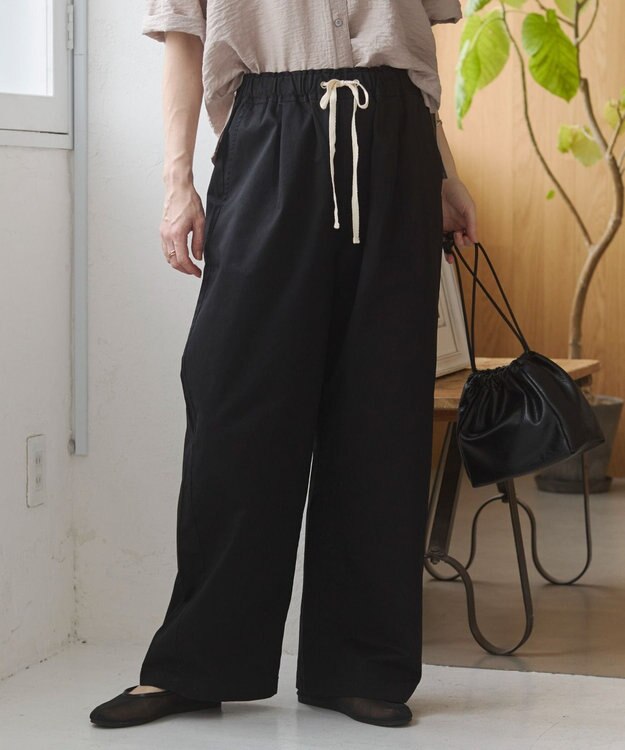 WEGO 【ANGIE VINTAGE】ツイルイージーパンツ ブラック