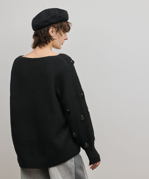 GRACE CONTINENTAL スパンコールニットトップ ブラック