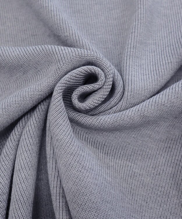 Tiaclasse 【洗える】華のあるニットタートルワンピース グレー