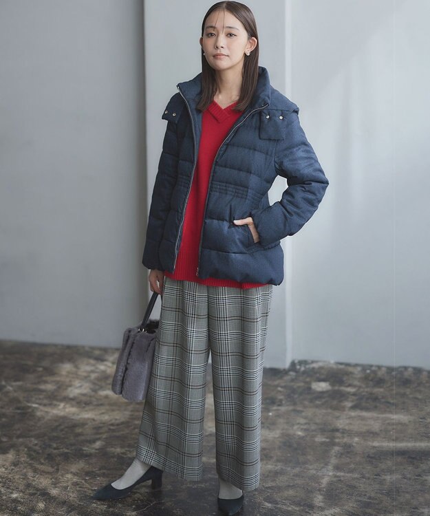 組曲 【洗える・2WAY】ライトタフタショートダウン ネイビー系5