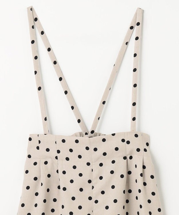 ANY KIDS 麻ライク ドット柄 ガウチョ ベージュドット