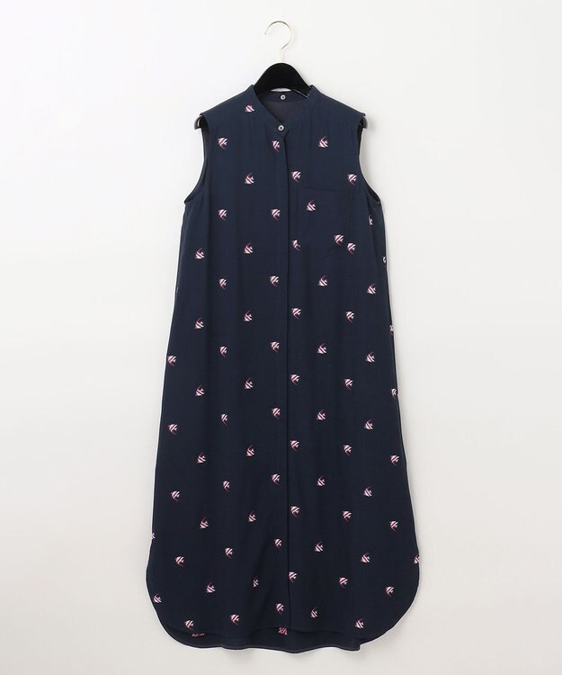 GRACE CONTINENTAL エンゼルフィッシュジャガードワンピース ネイビー