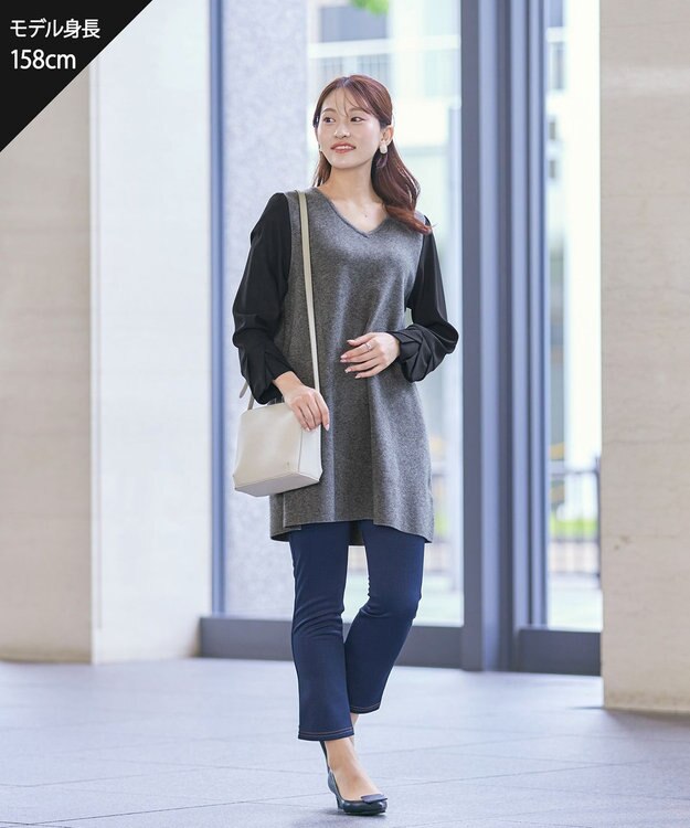 Tiaclasse 【洗える】デニムライク起毛ストレッチ ネイビー