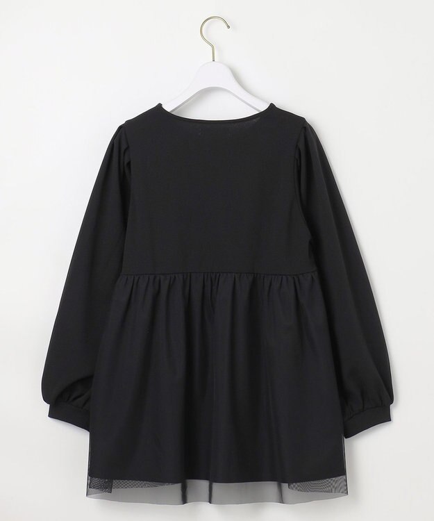 ANY SIS L 【WEB・一部店舗限定】ペプラムチュールコンビ セット ブラック