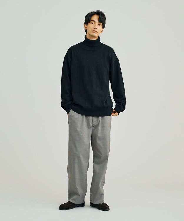 J.PRESS YORK STREET 【UNISEX】ANTI PILLING WOOL タートルニット ブラック系