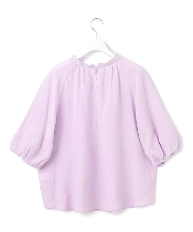 23区 S 【洗える】LIBECOリネン ボリュームスリーブ ブラウス ラベンダー系