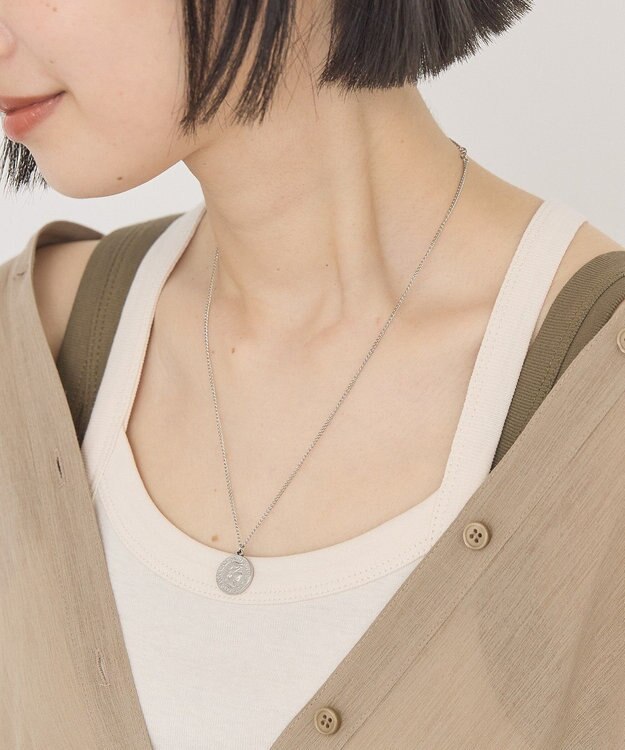 AMERICAN HOLIC 【ステンレス】コイントップスキニーチェーンネックレス Silver