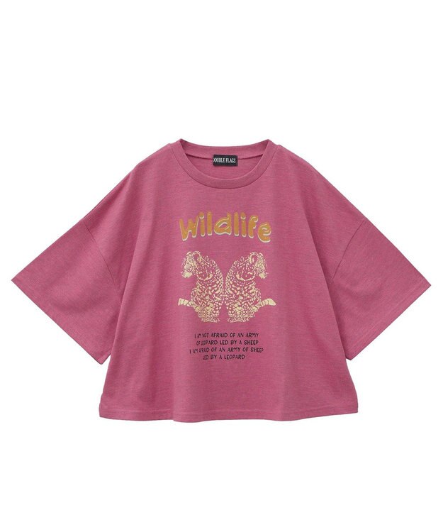 Green Parks ・ＤＯＵＢＬＥ　ＦＬＡＧＳ　レオパードプリントＴＥＥ Pink