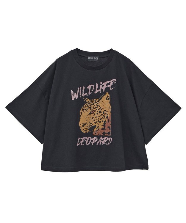 Green Parks ・ＤＯＵＢＬＥ　ＦＬＡＧＳ　レオパードプリントＴＥＥ Black