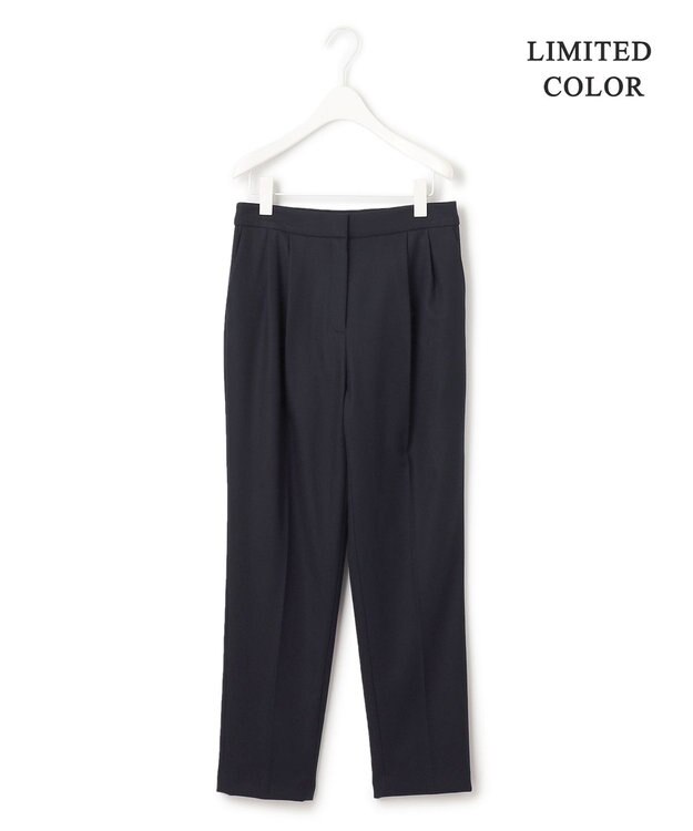 ICB 【洗える・WEB限定カラーあり】 ウールミルドサキソニー テーパードパンツ ネイビー系［WEB限定］