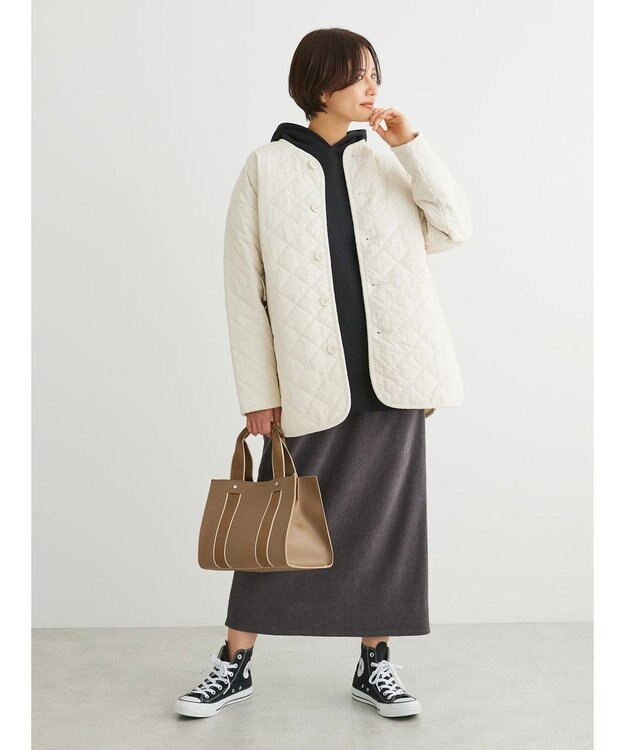 Green Parks カットコールタイトスカート Charcoal Gray