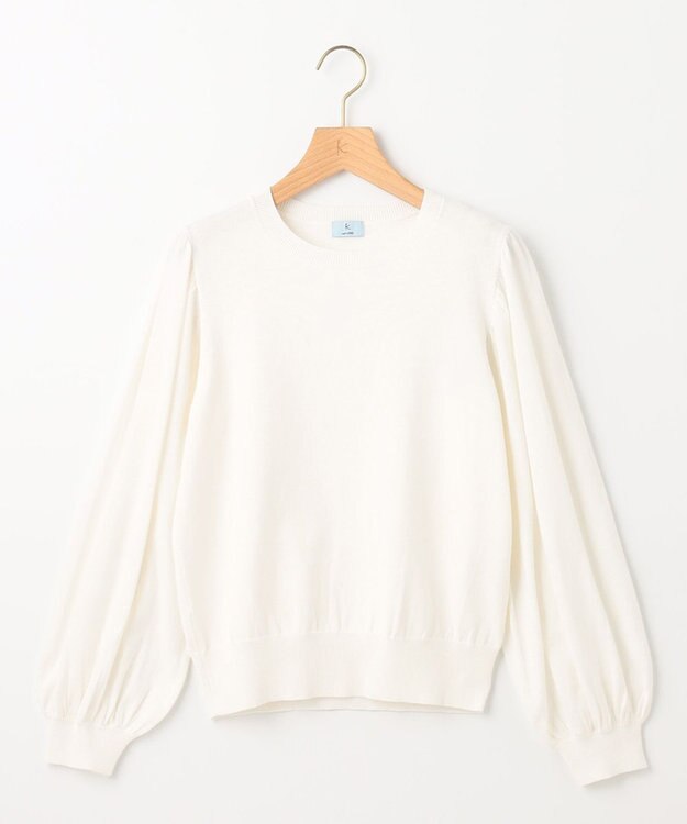 組曲 【アンサンブル対応】ハイゲージ 袖ギャザーニット アイボリー系