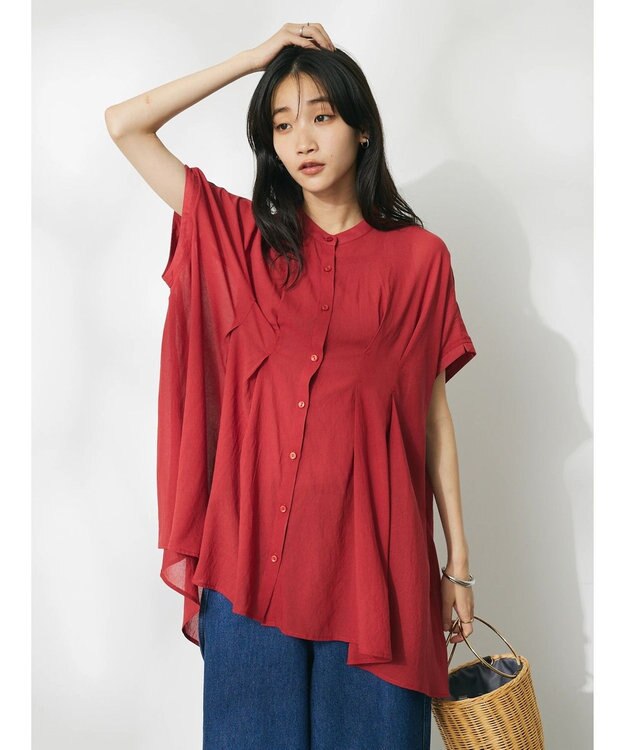 CRAFT STANDARD BOUTIQUE ウ゛ィンテージボイルタックチュニック Red