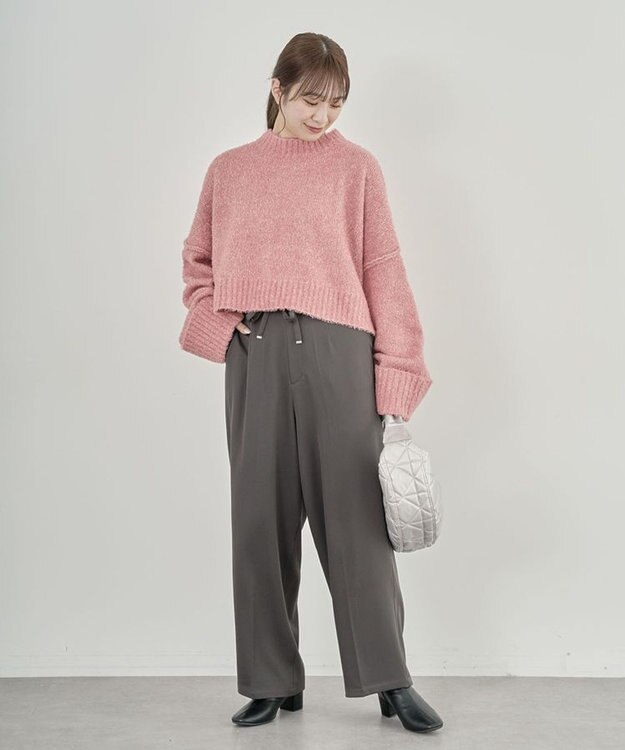 Green Parks ・Ｐｅｔｉｔ　Ｆｌｅｕｒ　ブークレワイドニット Pink