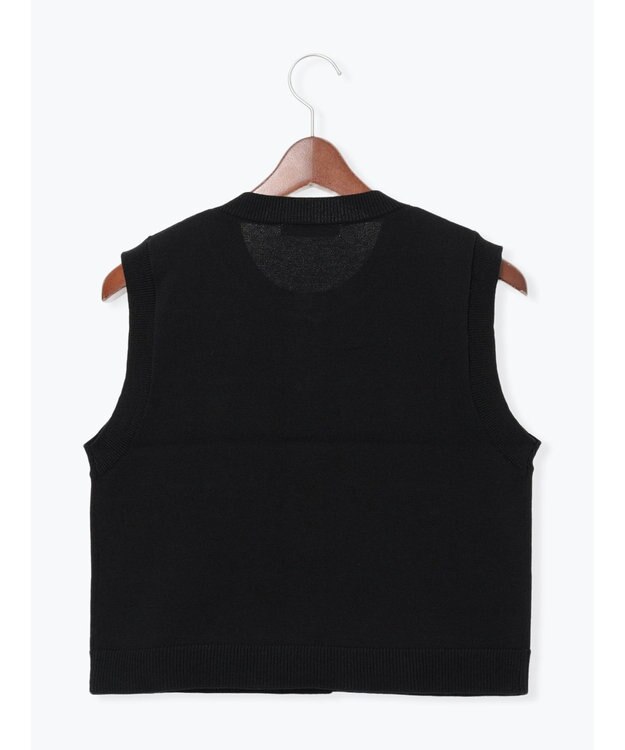 Te chichi ポケット付きニットベスト ブラック