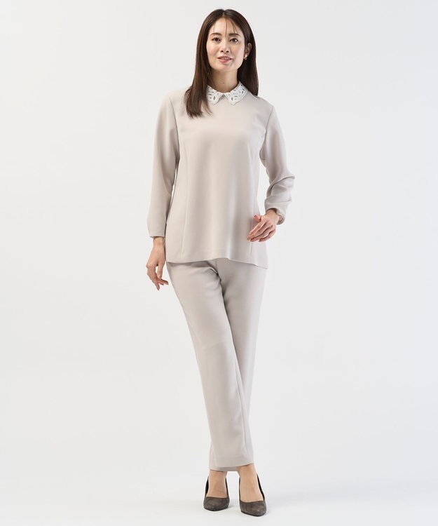 J.PRESS LADIES S 【セットアップ対応・2way】セラテリーダブルクロス ブラウス グレージュ系
