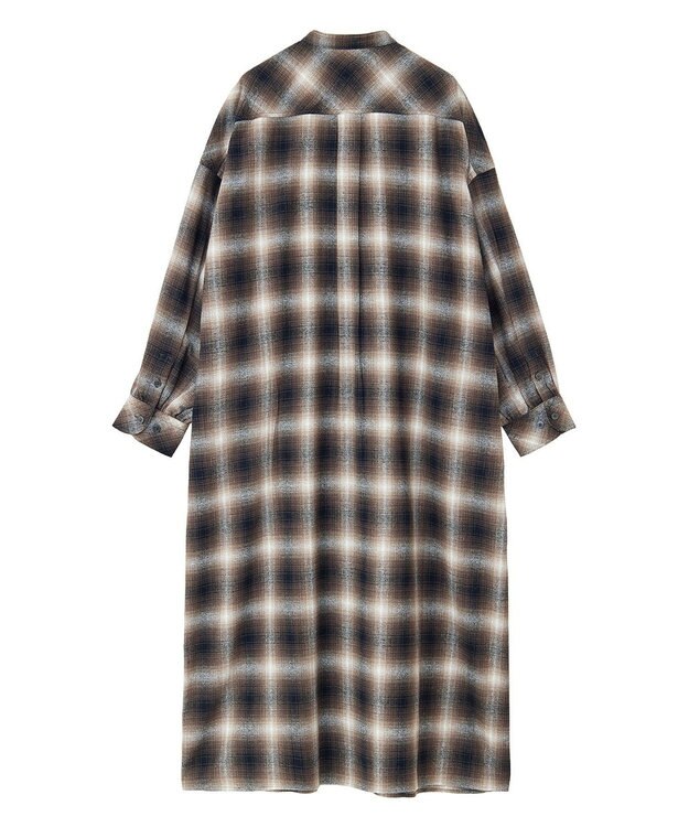 AMERICAN HOLIC バンドカラーチェックシャツワンピース Check Black