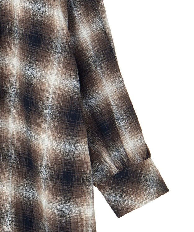 AMERICAN HOLIC バンドカラーチェックシャツワンピース Check Black