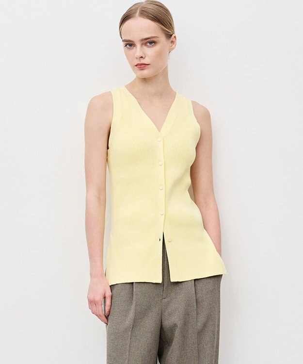 uncrave リブニット 2WAYタンクトップ イエロー