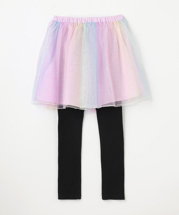 ANY KIDS リボン×ラメチュールスカッツ レインボー