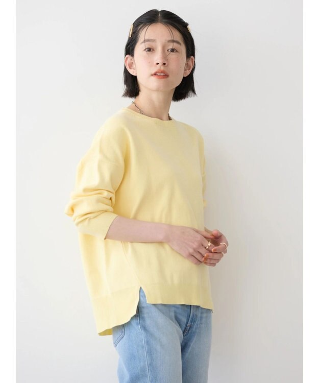 AMERICAN HOLIC 前振りニットプルオーバー Light Yellow