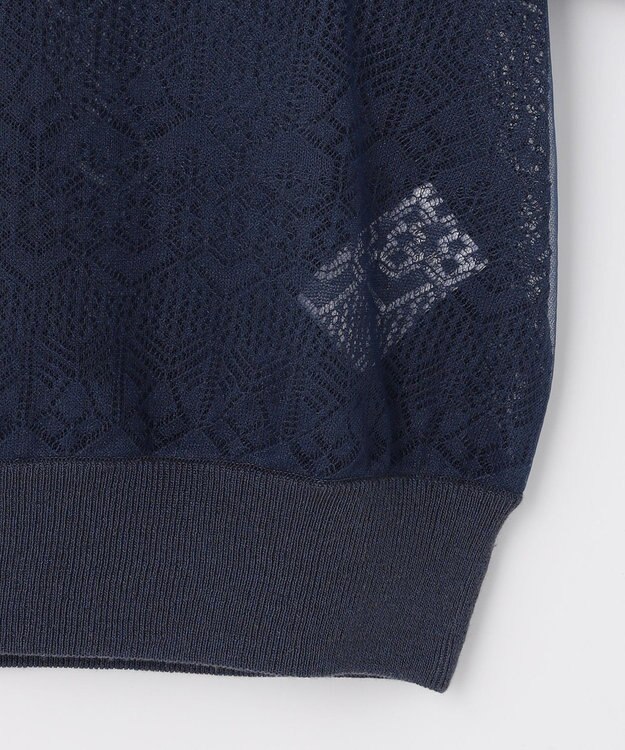 自由区 【カトリエムブーケ】Un pull en dentelle シアーニットプルオーバー ネイビー