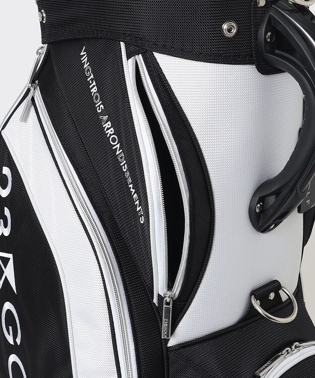 23区GOLF 待望の新デザイン登場！セルフスタンドバッグ内蔵キャディバッグ ブラック系