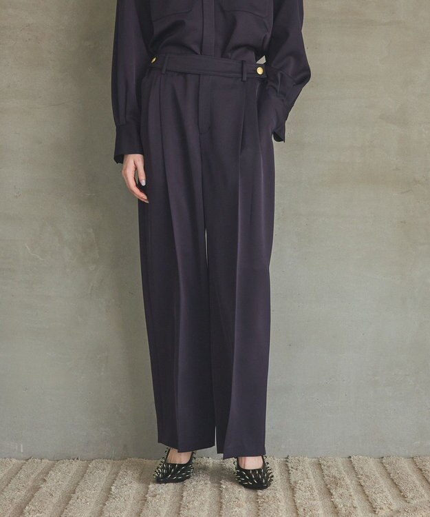 GRACE CONTINENTAL トリアセカルゼパンツ ネイビー