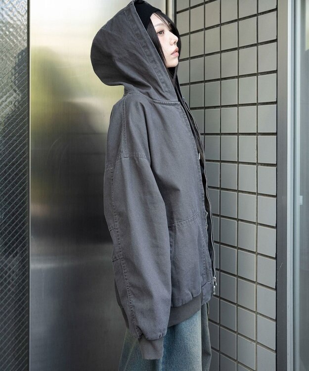 WEGO ワーカーズフードブルゾン ブラック中濃色