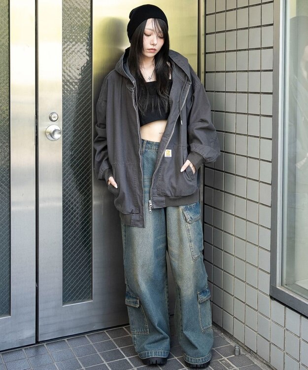 WEGO ワーカーズフードブルゾン ブラック中濃色