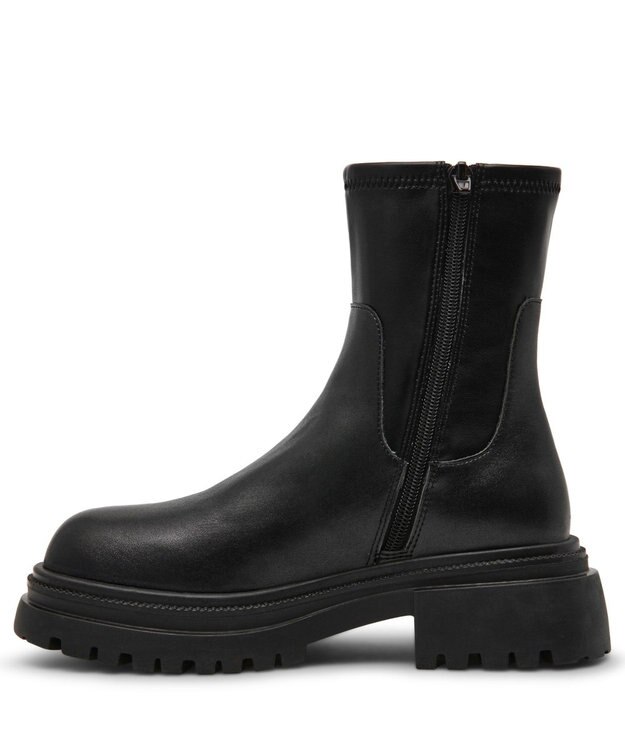 STEVE MADDEN ROADMAP 厚底サイドジップブーツ ブラックレザー