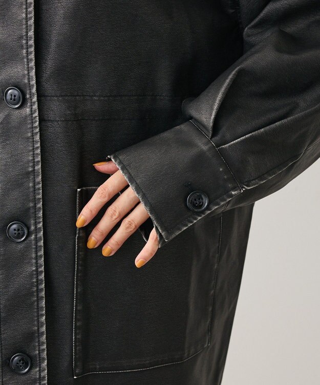 Green Parks ・ＥＬＥＮＣＡＲＥ　ＤＵＥ　フェイクレザーカバーオール Black