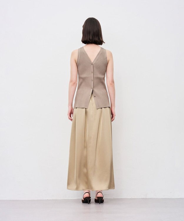 uncrave リブニット 2WAYタンクトップ グレージュ