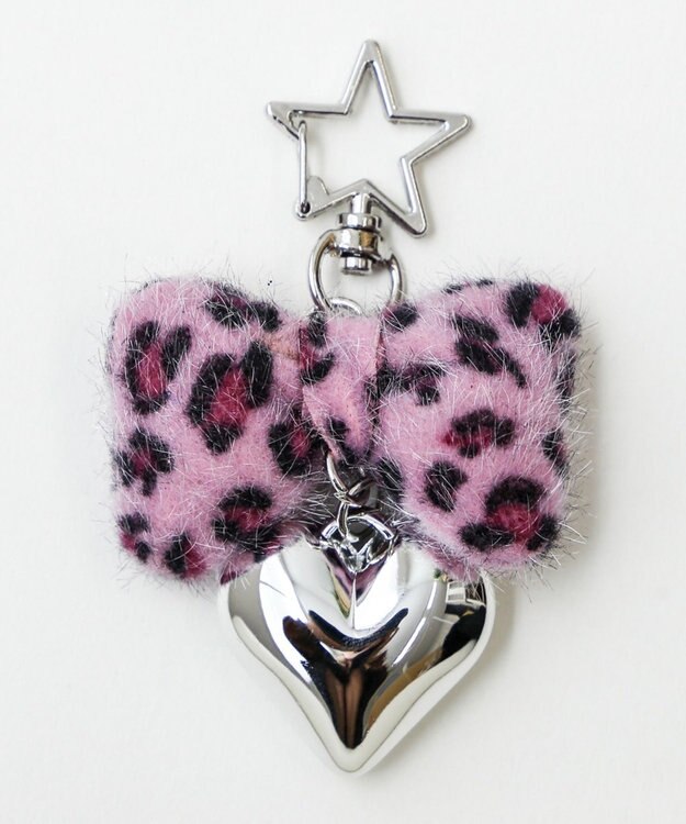 WEGO レオパードリボンキーホルダー ピンク