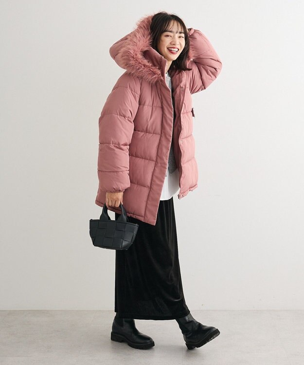 Green Parks ・ｓｗｉｎｇ　ｂｙ　ファイバーダウンベルト付コート Dark Pink