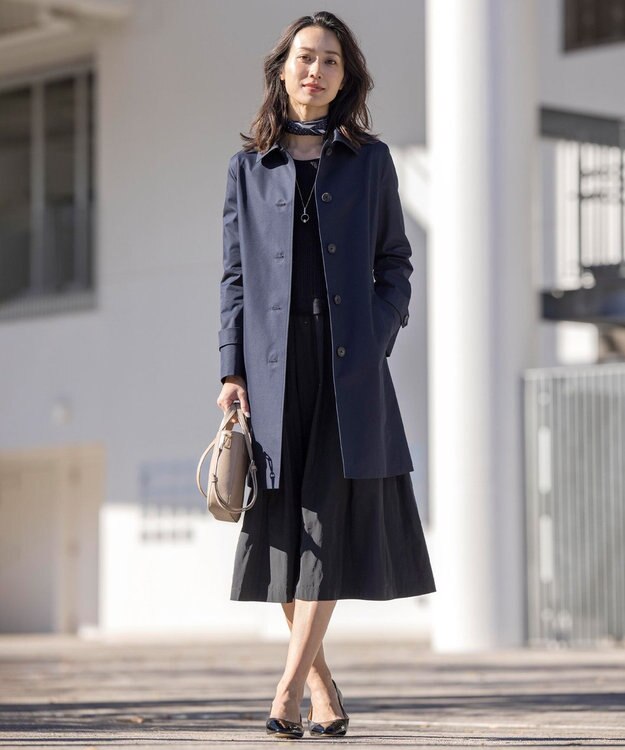 J.PRESS LADIES 【WEB限定・洗える】ニット コンビ ワンピース ブラック系